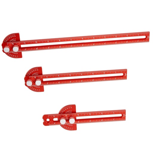 [BRSROFITBYIGAAL2] Woodworking Ruler, TOURACE 3Pcs Precision Pocket Ruler Metal Slide Rule Woodworking Tools T Square Metric/Inch Portable Rulers with Protractor Angle Finder(6/8/12 Inch)