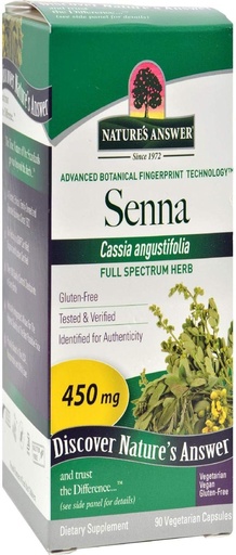 [BRSWIYQYO56WI33M] Nature's Answer Senna Leaf | Dietary Supplement | Promotes Digestive Health | Vegan, Gluten-Free & Kosher Certified | Vegetarian Capsules 90ct
