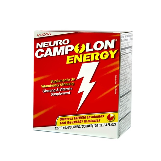 [BRSWIHQGOMAAECDM] Laboratorios Campolon Energy B Vitamin Pouches - Promotes Healthier Physical Energy and Mental Energy - 12 Pouches