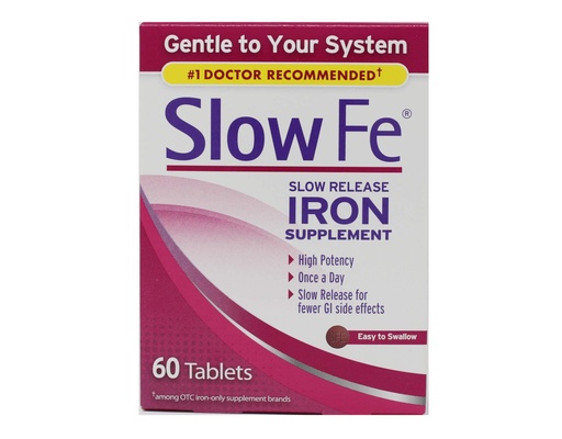 [BRSWIYQOAANGGELM] Slow Fe, High Potency Iron 45 mg, Slow Release - 60 Tablets