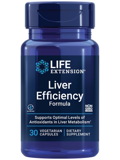[BRSWIZAACIGQCDA7] Life Extension Liver Efficiency Formula, Supports Healthy Liver Function at the Cellular Level and Optimal Levels of antioxidants in Metabolism, Gluten-Free, Non-GMO, Vegetarian, 30 Capsules