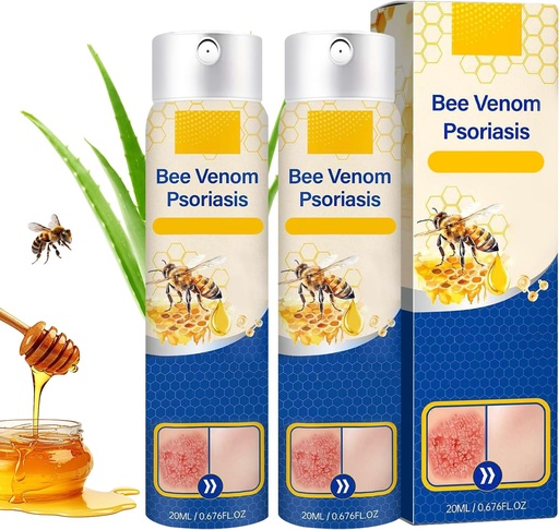 [BRSRAFIOOUIRA337] 2 PCS PsoriaHeal Bee Venom Psoriasis Treatment Spray, Psoriasis Relief Spray, Bee Venom Psoriasis Spray, Pure Natural Bee Venom Repair Spray, Bee Venom for All Skin Types