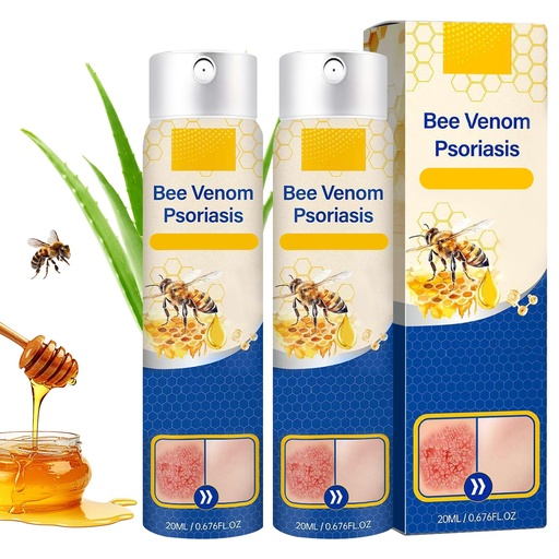 [BRSRAFIOOUIRA337] cuoct 2 PCS PsoriaHeal Bee Venom Psoriasis Treatment Spray, Psoriasis Relief Spray, Bee Venom Psoriasis Spray, Pure Natural Bee Venom Repair Spray, Bee Venom for All Skin Types