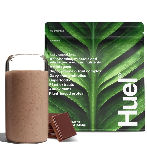 [BRSRAYY3BEBQEYDU] Huel Daily Superblend Chocolate Powder | 25g Plant Based Protein | Super Greens Powder | 87 Vitamins, Minerals, and Wholefood-Sourced Ingredients |19 Servings