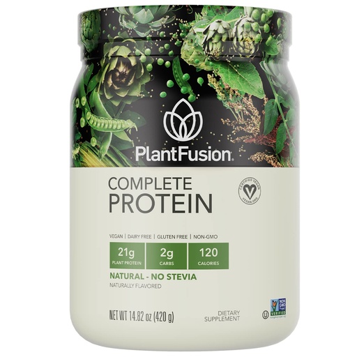 [BRSWIYDYAUGBSG3Y] PlantFusion Complete Vegan Protein Powder - Plant Based Protein Powder With BCAAs, Digestive Enzymes and Pea Protein - Keto, Gluten Free, Non-Dairy, No Sugar, Non-GMO - Natural-No Stevia 0.93 lb