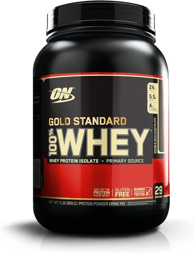 [BRSWKYQ7AYEBMFTC] Optimum Nutrition Gold Standard 100% Whey Protein Powder, Double Rich Chocolate, 2 Pound