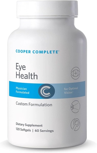 [BRSWKE3RDEGRUFLU] Cooper Complete - Eye Health Supplement - Lutein, Meso Zeaxanthin, and Zeaxanthin, Vitamin C & E - 120 Softgels per Bottle. Pack of 2