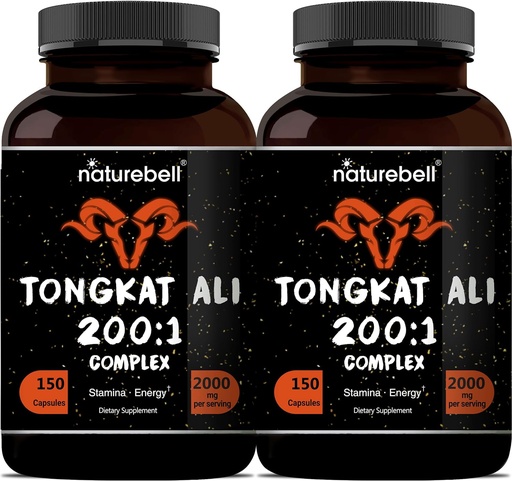 [BRSRMHYPOAORSDTX] Tongkat Ali 200:1 (Longjack) Extract for Men, 2000mg Per Serving, Indonesia Origin, Eurycoma Longifolia | with Panax Ginseng for Energy, Stamina, & Male Health Support (150 Count (Pack of 2))