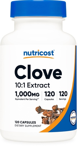 [BRSRAHQKAQPBOYI3] Nutricost Clove Extract 120 Capsules for 120 Servings Per Bottle - Vegan, GMO Free and Gluten Free