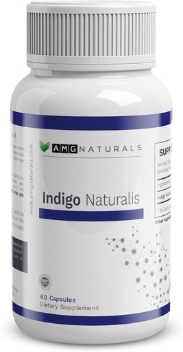 [BRSROBQYDMFQYFA7] Indigo Naturalis - 60 Capsules of Pure Indigo Naturalis with No Binders, No Fillers, No Excipients, No Preservatives - Whole Herb