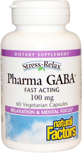 [BRSWIZAFOQORA2LC] Natural Factors Pharma GABA - Dietary Supplement Supports Calm Sleep & Sleep Quality - Natural, Fast-Working Supplement Aids Focus & Brain Health - 60 Chewable Tablets (30 Servings)