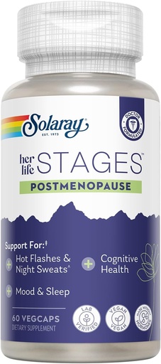 [BRSROGD2AQFAGCLP] SOLARAY Postmenopause her Life Stages - Post Menopause Supplements for Women with Resveratrol - Vegan and Made Without Hormones - 60-Day Guarantee - Vegan, Lab Verified - 30 Servings, 60 VegCaps