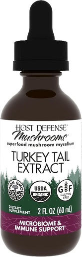 [BRSWIZD3AICRCGDO] Host Defense Turkey Tail 摘录 -- -- 消化性健康和免疫反应支助补编 -- -- 胃肠和古特微生素支助蘑菇补编 -- -- 2 fl oz(60名服务员)*