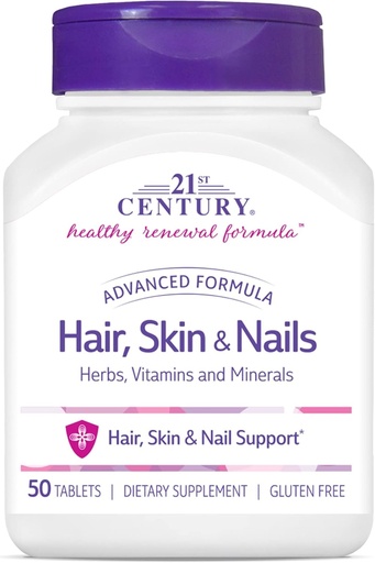 [BRSWIYQZCAIWIDI5] 21st Century Hair, Skin and Nails Advanced Formula Caplets, 50 Count