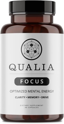 [BRSW2EA6O4NQ2H32] Qualia Focus Brain Booster Supplement | A Powerful Nootropic Designed to Deliver Sustained Mental Energy, Alertness, Concentration & Memory | with Ginkgo Biloba, L-Theanine Plus | 1 Month Supply