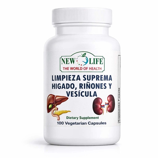 [BRSROHQPOIFBGDLP] New Life Limpieza Suprema Hígado Riñones y Vesicula, Healthy Liver Supplement, Dandelion Root, Milk Thistle Extract, 100 Capsules