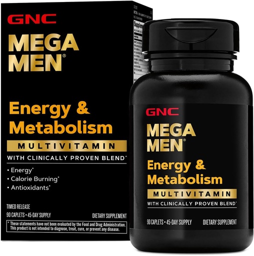 [BRSRAYAFBB6GACTG] GNC Mega Mega M Multivitamin Caplets, Climicament Teston per sentir-se millor, suport d'Imne, implementació de l'Energia, contra els antioxidants, Baminates, vitamina D-3, llançament de temps, 90 dies, subministraments de 45 dies