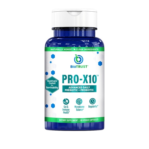 [BRSWGHQBPMGWYDL3] BioTrust Pro-X10 2.0 Probiotic Supplement - Probiotics for Digestive Health with Prebiotics - Immune System Support and GI Health - Free from Gluten, Soy and Dairy, Non GMO - 60 Capsules