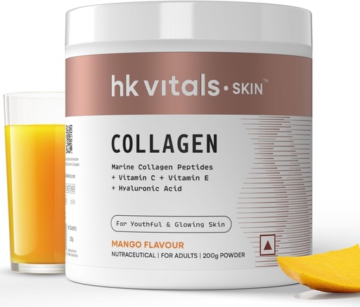 [BRSRABQ7B4BGY3DB] Vitals Skin Radiance Collagen Powder, Marine Collagen (Mango, 200 g), Collagen Supplements for Women & Men with Biotin, Vitamin C, E, Sodium Hyaluronate, for Healthy Skin, Hair & Nails