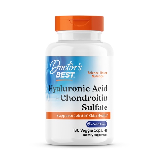 [BRSWIYIKOYHWYH32] Doctor's Best Hyaluronic Acid with Chondroitin Sulfate, Featuring BioCell Collagen, Non-GMO, Gluten Free, Soy Free, Joint Support, 180 Count (Pack of 1)