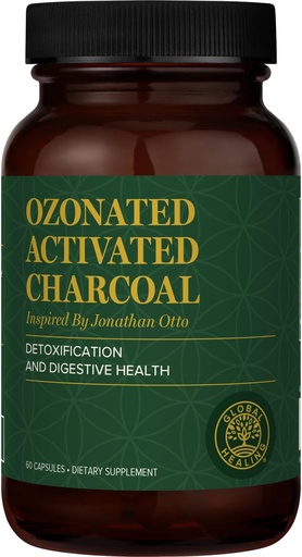 [BRSROBDYCQDQIGTV] Global Healing Center - Ozonated Charcoal Powder activat - Digestive Detoxifiere avansată pe care Adsorbs internă compuşi nedoriţi - ajută Relieve Occasional Gas Discomfort - 60 Pilule Charcoal activate