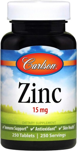 [BRSWIYILCUAAAADU] Carlson Labs Zinc, 15mg, 250 Tablets