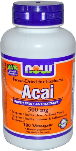 [BRSWIYANAQIRMHTI] Acai (Freeze-Dried) 500 mg - 100 Veg Capsules by NOW