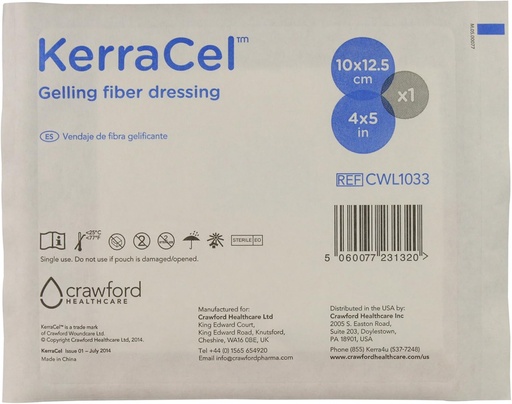 [BRSWGFT7C4AQEFA4] 4"x 5" Gelling Fiber Wound Dressing (CWL1033) - Absorbs and Isolates Wound Drainage and Bacteria, Micro-Contours to The Wound Bed, Maintains Healthy Moisture Levels (1 Each)