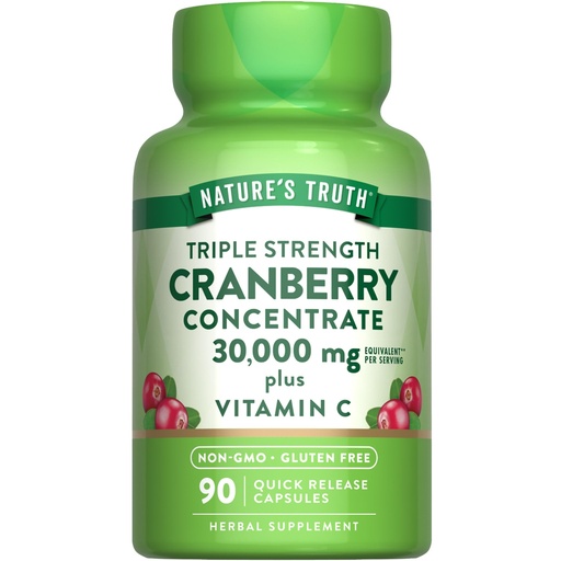 [BRSWICQBBBYAM3DI] Nature's Truth Cranberry Concentrate Pills | Plus Vitamin C | Triple Strength Support Capsules | Non-GMO & Gluten Free Supplement