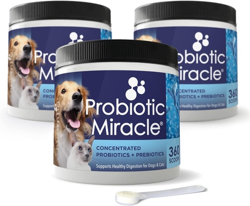 [BRSWIZQ7PICRG336] NUSENTIA Probiotic Miracle for Dogs and Cats (3 Bundle) Save $13. ביטול שלשולים, Constipation, Red Stool, Yeast ועוד. מיוצר בארה"ב. GMP מוסמך