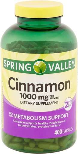 [BRSWGZT2BV5WKADB] Spring Valley Cinnamon 1000 Mg 400 Capsules