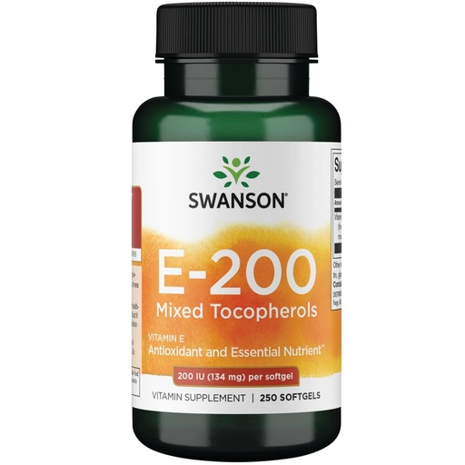 [BRSWIYAFOYBBU2LC] Swanson Vitamin E Mixed Tocopherols 200 Iu (134 Milligrams) 250 Sgels