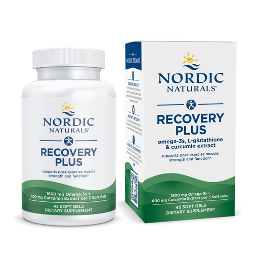 [BRSRMYYZBEDWE2TF] Nordic Naturals Recovery Plus, Unflavored - 45 Soft Gels - 1800 mg Omega-3 Fish Oil - 600 mg Longvida Optimized Curcumin - Cellular Health & Recovery - Post-Exercise Muscle Support - 15 Servings