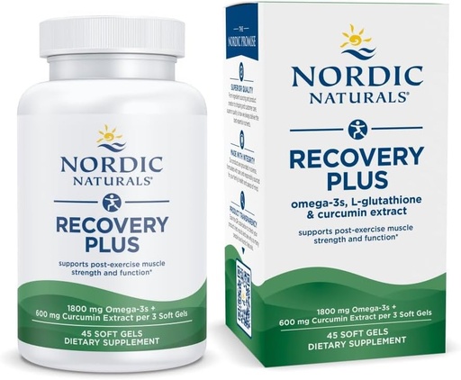 [BRSRMYYZBEDWE2TF] Nordic Naturals Recovery Plus, Unflavored - 45 Soft Gels - 1800 mg Omega-3 Fish Oil - 600 mg Longvida Optimized Curcumin - Cellular Health & Recovery - Post-Exercise Muscle Support - 15 Servings
