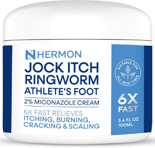 [BRSRMH37CEHAMG3U] Jock Itch Antifungal Cream, Ringworm Treatment for Humans, Psoriasis Treatment, Psoriasis Scalp Treatment, Ringworm Cream for Humans, Foot & Body Balm, Provides Soothing Relief-100g
