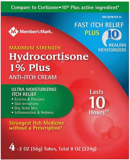 [BRSWIYYKOUAGAFQ5] Member's Mark Hydrocortisone Cream 1%, Net Wt. 4x2 oz. = 8 oz.