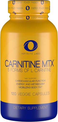 [BRSWIZL4BEMQ2D3C] Infinite Labs L Carnitine 1000mg MTX - Amino Acid Blend of Carnitine Fumarate, L-Carnitine L-Tartrate, Acetyl L-Carnitine HCL, L-Carnitine Base 120 Veggie Capsules.