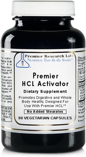 [BRSWIZQHCQARKCY7] Premier HCL Activator, 90 Capsules, Vegan Product - Digestive and Whole Body Health Support with Pepsin (Vegetarian Source); Designed for Use with Premier HCL