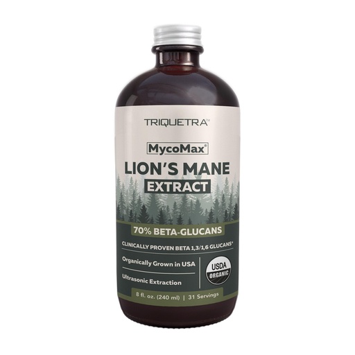 [BRSRAZYDPMHAI3I6] MycoMax Lions Mane Extract - 70% Beta Glucans, Max Potency Organic Lions Mane Supplement, US Grown + Ultrasonic Extraction - 500 mg per serving - Mental Clarity, Focus and Memory - 8 oz.
