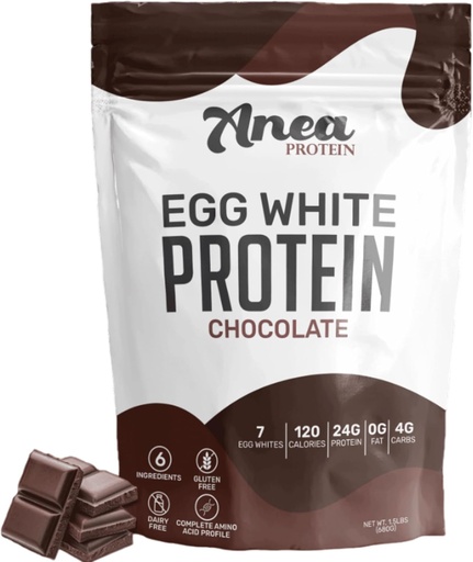 [BRSRAY3QA55AYYDH] Anea Egg White Protein Powder | 25g Protein | Dairy Free | Gluten Free | Fat Free | Amino Acids | High Biological Value (1.5 Pound (Pack of 1) (1.5 Pound (Pack of 1), Chocolate)