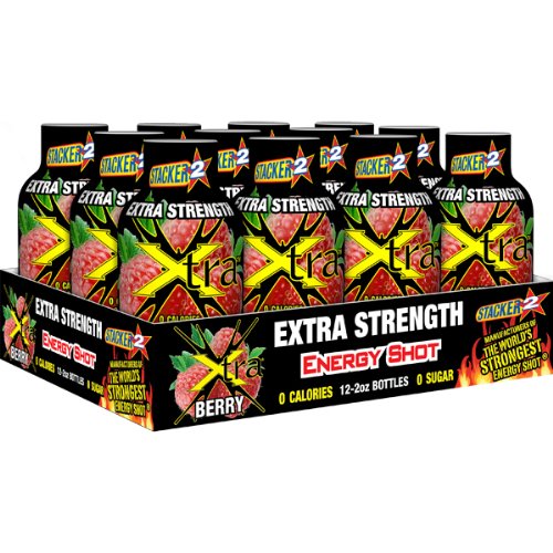 [BRSWIGQ4CUDRUCA5] Stacker2 Extra Strength Energy Shot Berry Flavor 2oz. 12 Pak