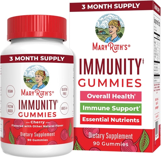[BRSWGA32DEOQODQ7] Mary Ruth's 5-1 Immunity Gummies with Elderberry for Kids &amp; Adults ¦ Cherry Silencio Pectin Based ← Vegan  90 Count