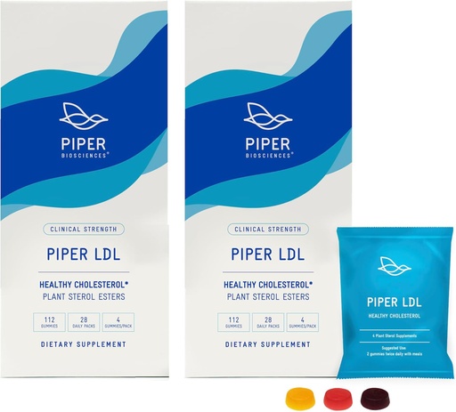 [BRSWGGL7DFYAID3H] Piper LDL Cholesterol Health Plant Sterol Gummies: Plant Sterols Cholesterol Supplement (2 Boxes, 224 Gummies)