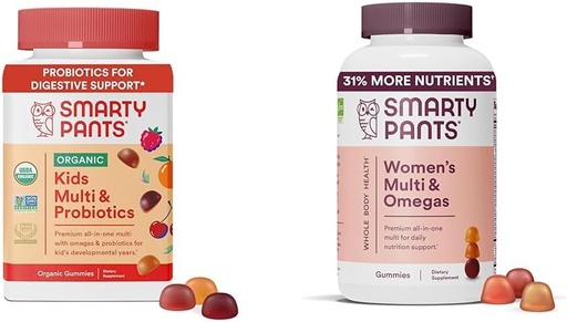 [BRSROCYOBAAWMHTF] SmartyPants 有机类儿童 多维特敏胶: Probiotics, Omega 3 (ALA), 维生素D3, C, 维生素B12 & Women's 多维特敏胶: Omega 3 Fish Oil (EPA/DHA), 甲基folate, CoQ10