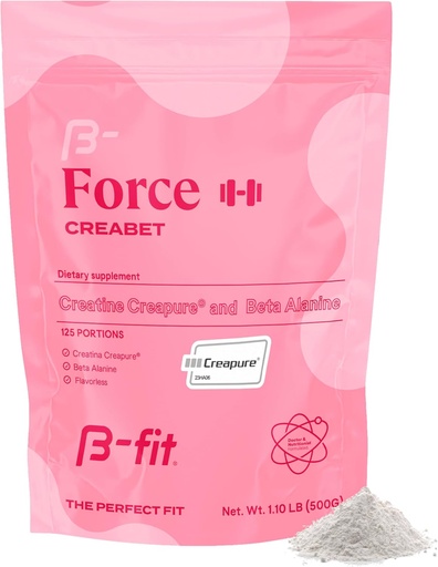 [BRSRO2YHCMCRSAL5] Creabet Creatine Monohydrate for Women - Creapure - Creatine Monohydrate Powder with Beta-Alanine 500g - Pre Workout Supplement - 125 Servings +4 Months Supply - Unflavored