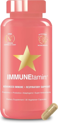 [BRSWYBA7DJ7BAAD7] HAIRtamin IMMUNEtamin Immunity Booster Capsules with Respiratory Support | Natural Immune Support Supplement & Antioxidant | Daily Multivitamin w/Elderberry, Vitamin C, Zinc, Vitamin D3