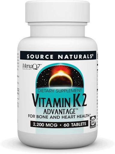 [BRSWKHYKCZ7BK3TU] Source Naturals Vitamin K2 Advantage, for Bone and Heart Health*, 2200 mcg - 60 Tablets