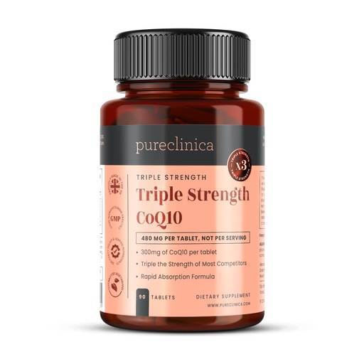 [BRSWIFI4AYARS3TC] pureclinica Fermented CoQ10 300mg x 90 Tablets. Non GMO, USP Grade. with Added Vitamin C and Black Pepper Extract for Absorption.