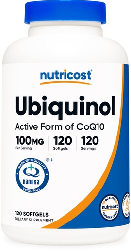 [BRSRO2T6CUOWYGT2] Nutricost Ubiquinol Softgels (120 Softgels | 100 mg Per Serving) - Superior Absorption Antioxidant | Active Form of CoQ10 - Gluten Free, Non-GMO