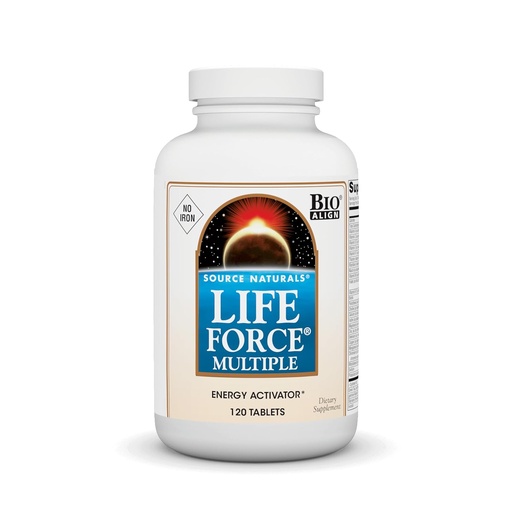 [BRSWIZQRPMBAMG32] Source Naturals Life Force Multiple Iron Free Daily Multivitamin High Potency Essential Vitamins, Minerals, Antioxidants & Nutrients - Energy & Immune Boost - 120 Tablets